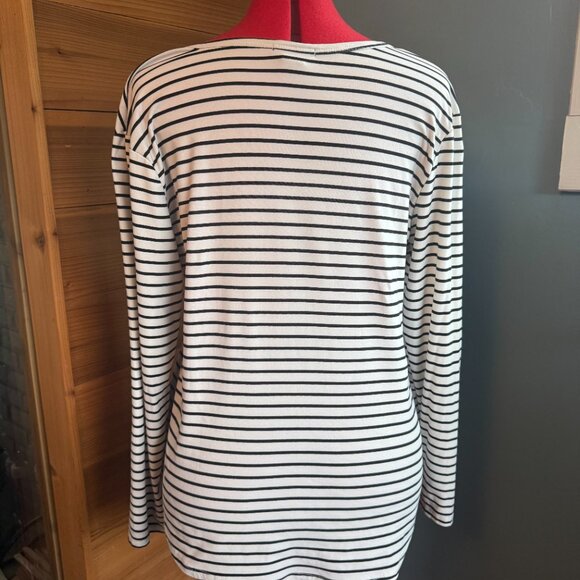 Lovemood Striped Long Sleeve V Neck Shirt - L - Picture 2 of 5